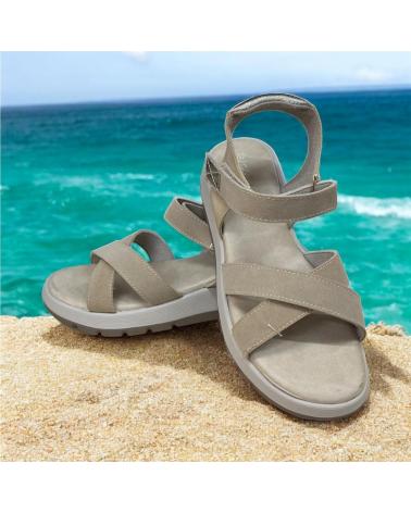 CALZADOMANIA SANDALIA CRUZADA VELCRO BEIG