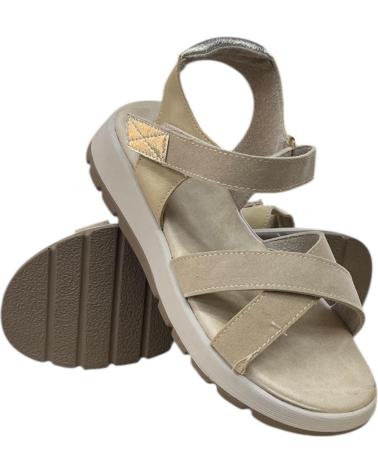 CALZADOMANIA SANDALIA CRUZADA VELCRO BEIG