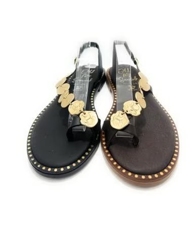 OH MY SANDALS SANDALIAS ETNICAS DE PIEL CON MONEDAS NEGRO