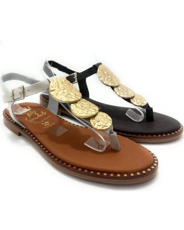 OH MY SANDALS SANDALIAS PLANAS ETNICAS MONEDAS PIEL 2O MARRóN