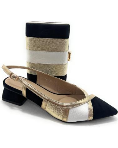BUONAROTTI ZAPATOS SALON DESTALONADO COLORES CH-ANT NEGRO