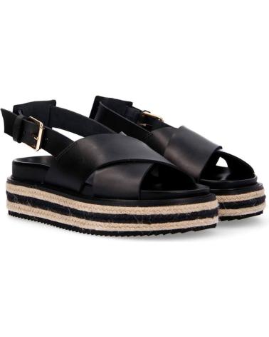 NO NAME - SUNA SANDALE WOMAN VEGETAL COW BLACK