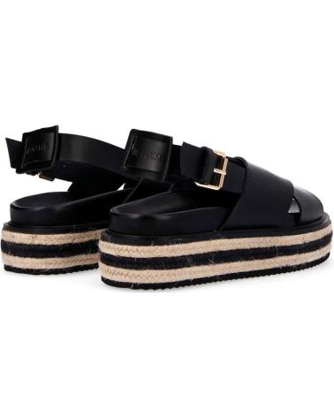 NO NAME - SUNA SANDALE WOMAN VEGETAL COW BLACK