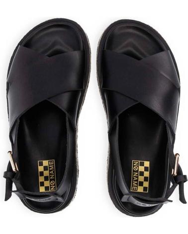 NO NAME - SUNA SANDALE WOMAN VEGETAL COW BLACK