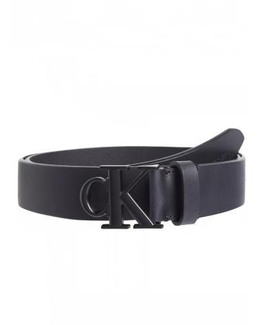 CALVIN KLEIN ROUND MONO PLAQUE LTHR GÜRTEL 35MM SCHWARZ NEGRO