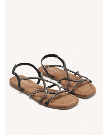 Damen-tanga-sandalen-GIOSEPPO-SANDALIAS-PLANAS-GIOSEPPO-GILMANTON-NEGRAS-CON-DETALLES-METÁLICOS-NEGRO