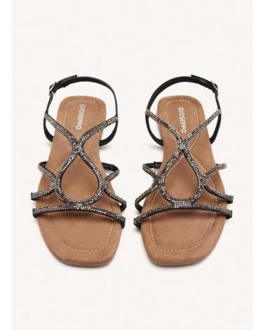 Damen-tanga-sandalen-GIOSEPPO-SANDALIAS-PLANAS-GIOSEPPO-GILMANTON-NEGRAS-CON-DETALLES-METÁLICOS-NEGRO