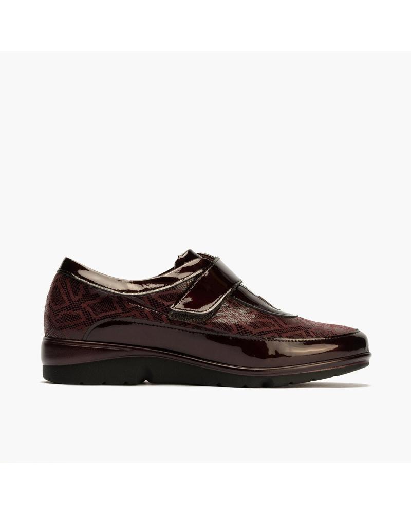 PITILLOS ZAPATO COMBINADO VELCRO BURDEOS