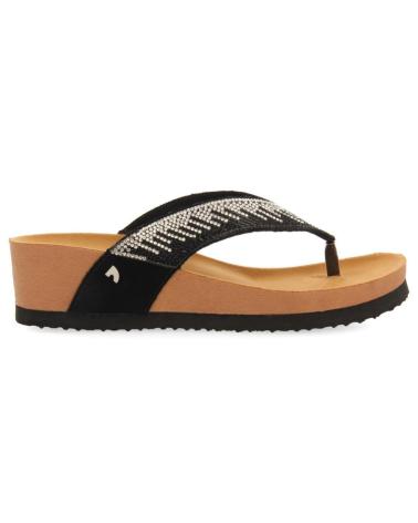 GIOSEPPO SANDALIA CASUAL DE DEDO DE MATERIAL TEXTIL CON CUNA NEGRO