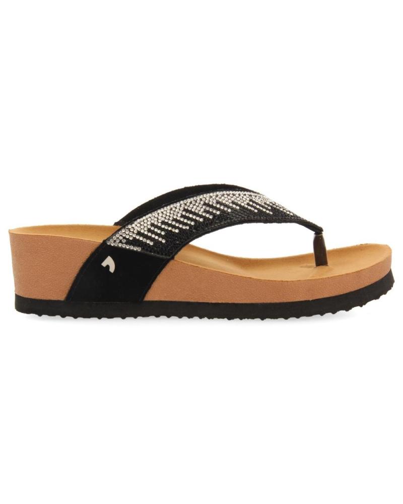 GIOSEPPO SANDALIA CASUAL DE DEDO DE MATERIAL TEXTIL CON CUNA NEGRO
