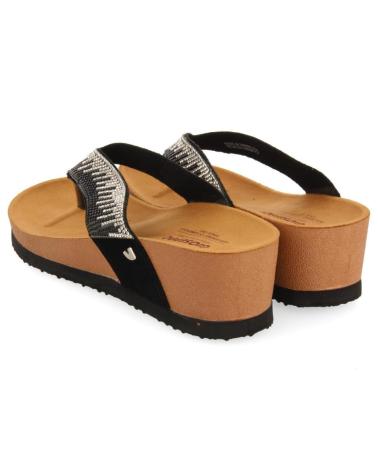 GIOSEPPO SANDALIA CASUAL DE DEDO DE MATERIAL TEXTIL CON CUNA NEGRO