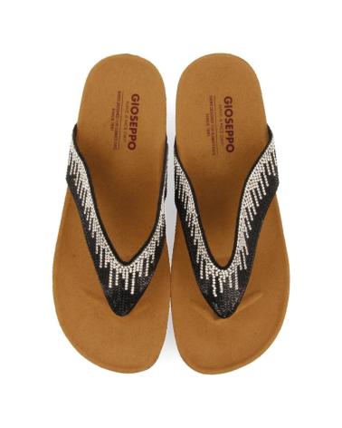 GIOSEPPO SANDALIA CASUAL DE DEDO DE MATERIAL TEXTIL CON CUNA NEGRO