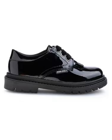 Zapatos de Niña PABLOSKY BLUCHER HARRY 356519 CHAROL NEGRO