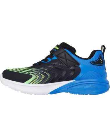 SKECHERS DEPORTIVO ELASTICO Y VELCRO BLACK-MULTI NEGRO