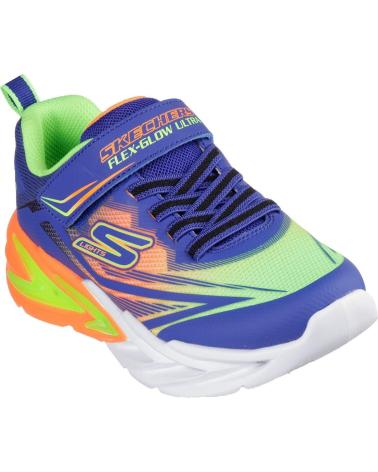 SKECHERS DEPORTIVO LUCES VELCRO Y ELASTICO BLU-MU AZUL