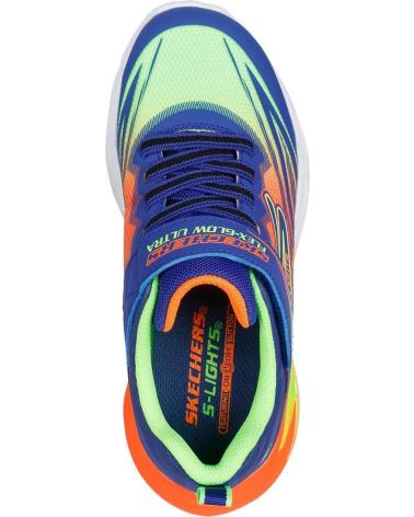 SKECHERS DEPORTIVO LUCES VELCRO Y ELASTICO BLU-MU AZUL