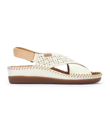 SANDÁLIAS DE CUNHA PIKOLINOS CADAQUÉS W8K-0848C1 EM COURO BRANCO GELO BLANCO