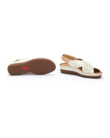 SANDÁLIAS DE CUNHA PIKOLINOS CADAQUÉS W8K-0848C1 EM COURO BRANCO GELO BLANCO