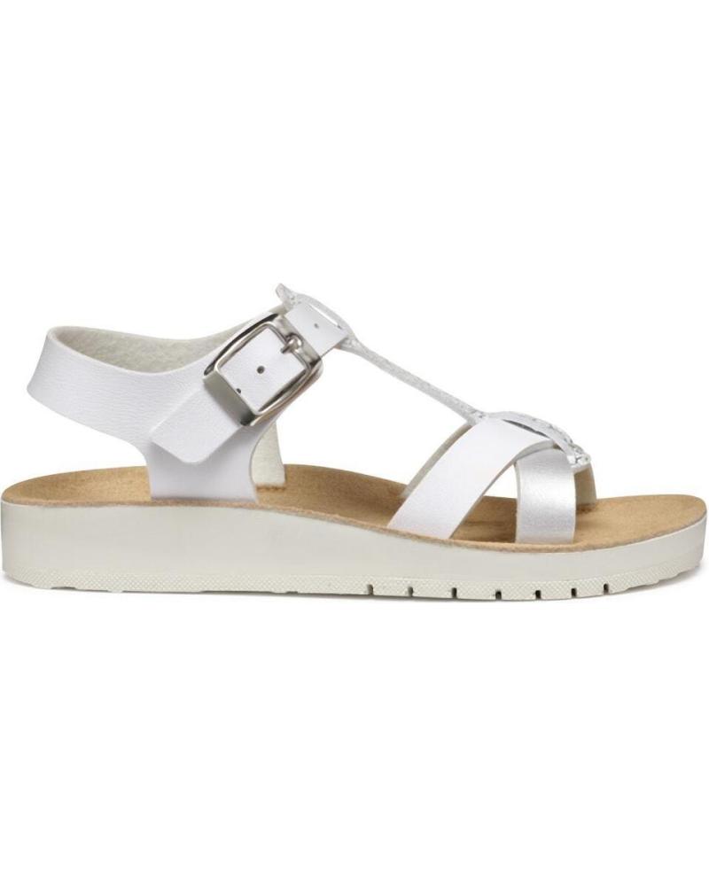 GEOX SANDALIA CASUAL WHITE-SILVER BLANCO
