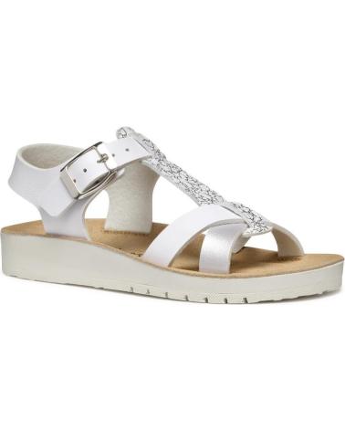 GEOX SANDALIA CASUAL WHITE-SILVER BLANCO