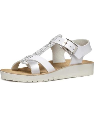 GEOX SANDALIA CASUAL WHITE-SILVER BLANCO