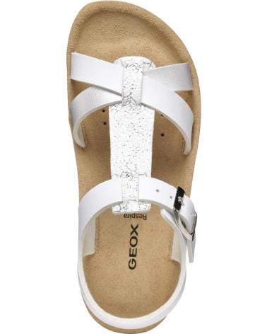 GEOX SANDALIA CASUAL WHITE-SILVER BLANCO