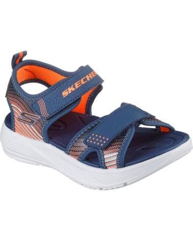 SKECHERS CALIFORNIA VELCROS NAVY-ORANGE AZUL MARINO