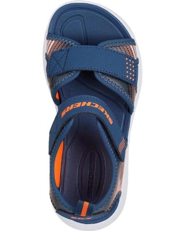 SKECHERS CALIFORNIA VELCROS NAVY-ORANGE AZUL MARINO