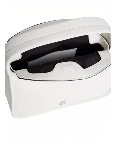 CALVIN KLEIN BANDOLERA METAL MONO MINI BLOCK20 W-FLAP BLANCO