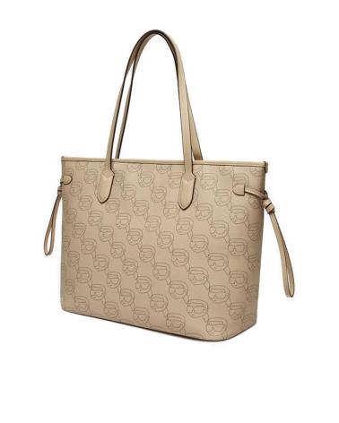 KARL LAGERFELD IKON MONO CC LARGE TOTE BAG SAND ARENA