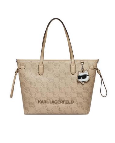 KARL LAGERFELD IKON MONO CC LARGE TOTE BAG SAND ARENA