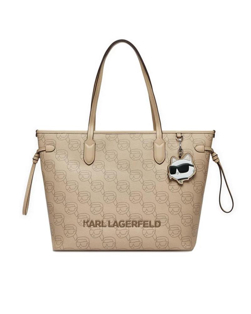 KARL LAGERFELD IKON MONO CC LARGE TOTE BAG SAND ARENA