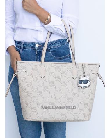 KARL LAGERFELD IKON MONO CC LARGE TOTE BAG SAND ARENA