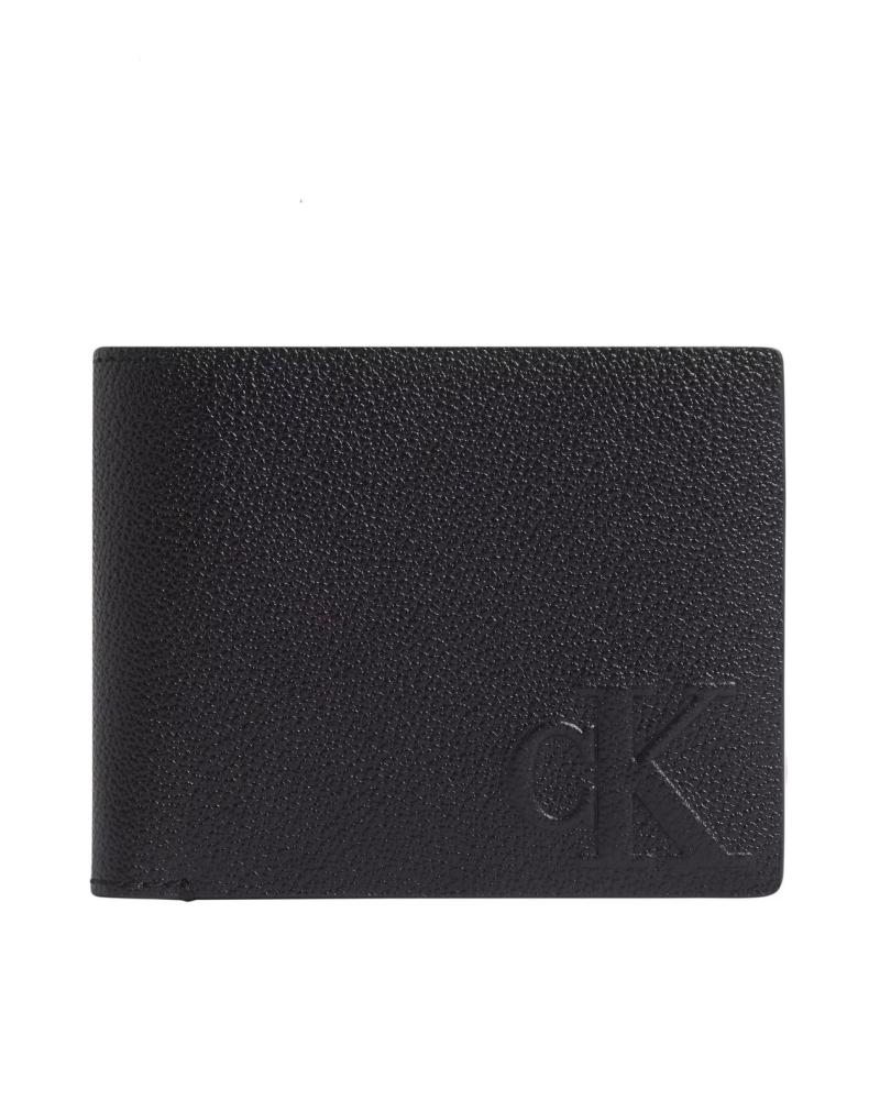 CALVIN KLEIN CARTERA LOGO EMBOSS BIFOD W-COIN-CC NEGRO