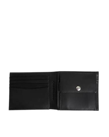 CALVIN KLEIN MONOGRAM SOFT BIFOLD GELDBÖRSE MIT MÜNZFACH SCHWARZ NEGRO