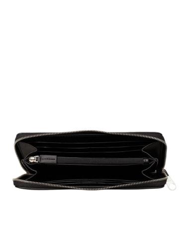PORTAFOGLIO CALVIN KLEIN SCULPTED ZIP AROUND MONOGRAM NERO NEGRO