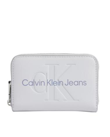 PORTAMONETE CALVIN KLEIN SCULPTED MED ZIP AROUND MONOGRAM GRIGIO GRIS