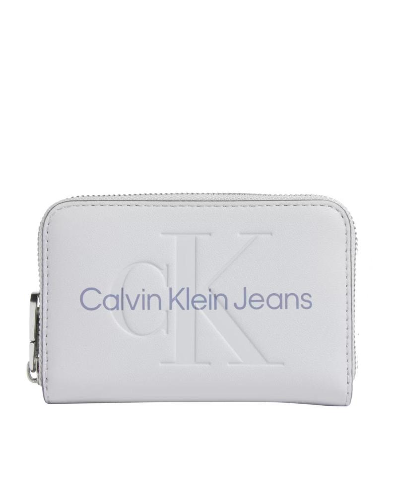 PORTAMONETE CALVIN KLEIN SCULPTED MED ZIP AROUND MONOGRAM GRIGIO GRIS