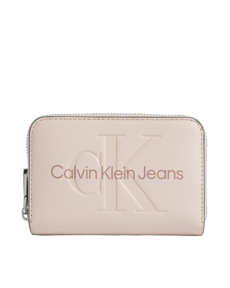 PORTAFOGLIO CALVIN KLEIN SCULPTED MED ZIP AROUND MONO NUDE NUDE