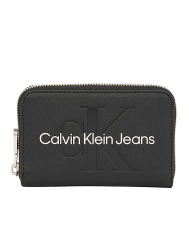 PORTAFOGLIO CALVIN KLEIN MINIMAL MONOGRAM MED ZIP AROUND NERO NEGRO