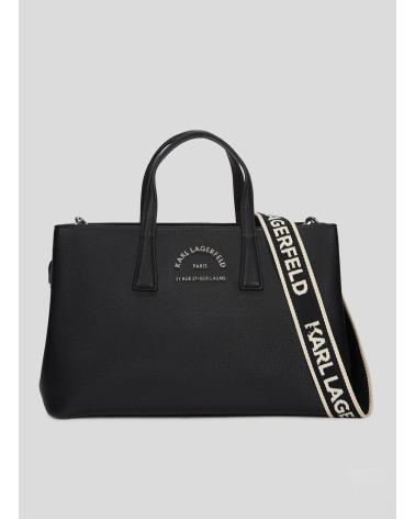 Início-KARL-LAGERFELD-BOLSO-K-RSG-METAL-SATCHEL-NEGRO