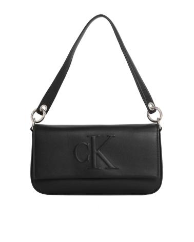 Início-CALVIN-KLEIN-BOLSO-SCULPTED-FLAP-SHOULDER-POUCH-NEGRO