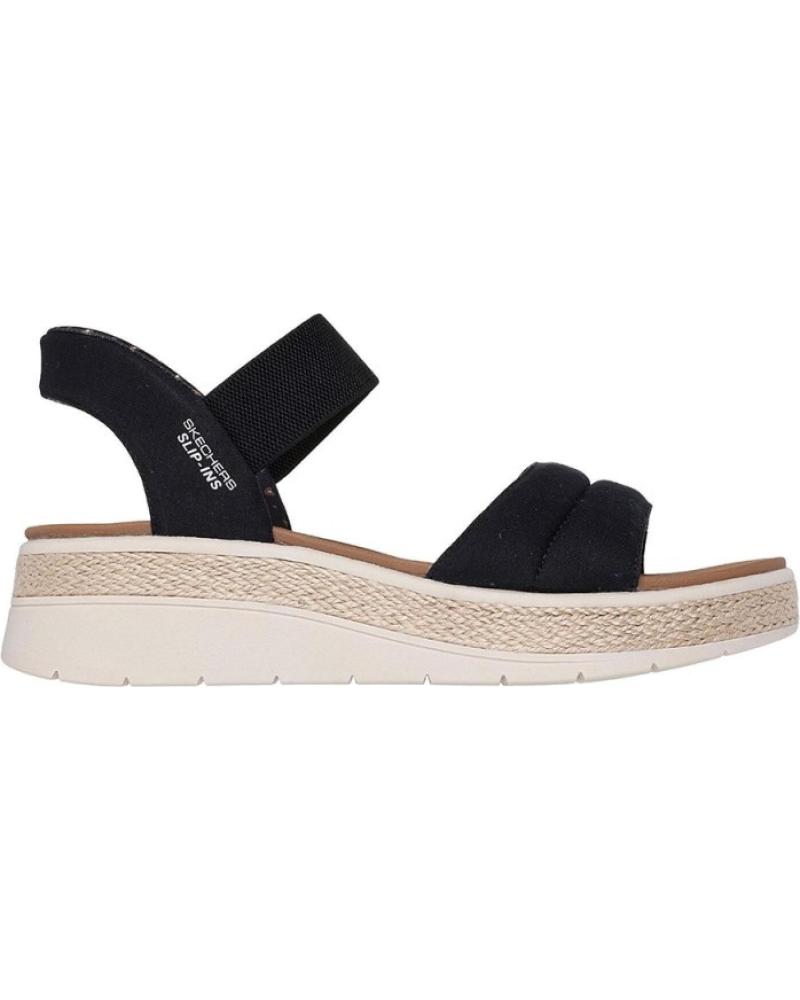 SKECHERS SANDALIAS PLANAS MUJER 114413 NEGRO