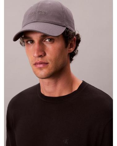 CALVIN KLEIN LOGO EMBROIDERY BASEBALL CAP GRIS