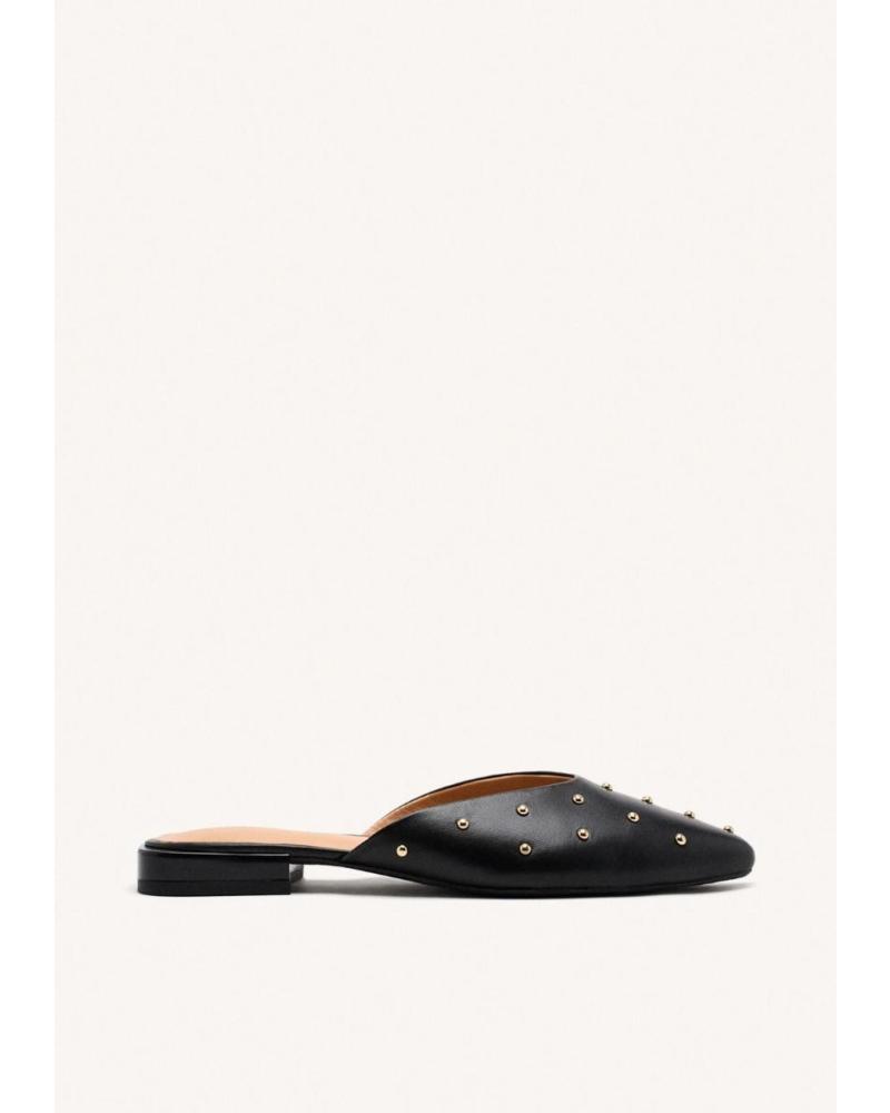 MULES GIOSEPPO LANARK 75194 EN CUIR NOIR AVEC CLOUS NEGRO