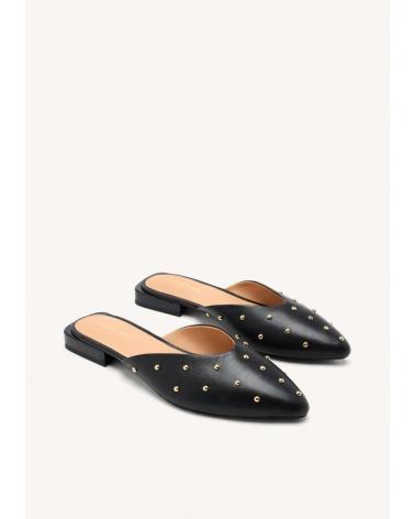 MULES GIOSEPPO LANARK 75194 EN CUIR NOIR AVEC CLOUS NEGRO
