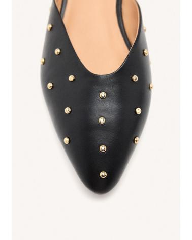 MULES GIOSEPPO LANARK 75194 EN CUIR NOIR AVEC CLOUS NEGRO