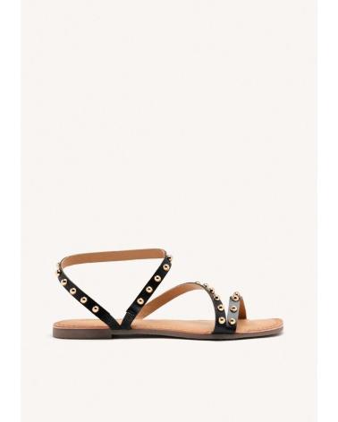 GIOSEPPO NECEDAH BLACK LEATHER SANDAL WITH STUDS - REF. 75077 NEGRO