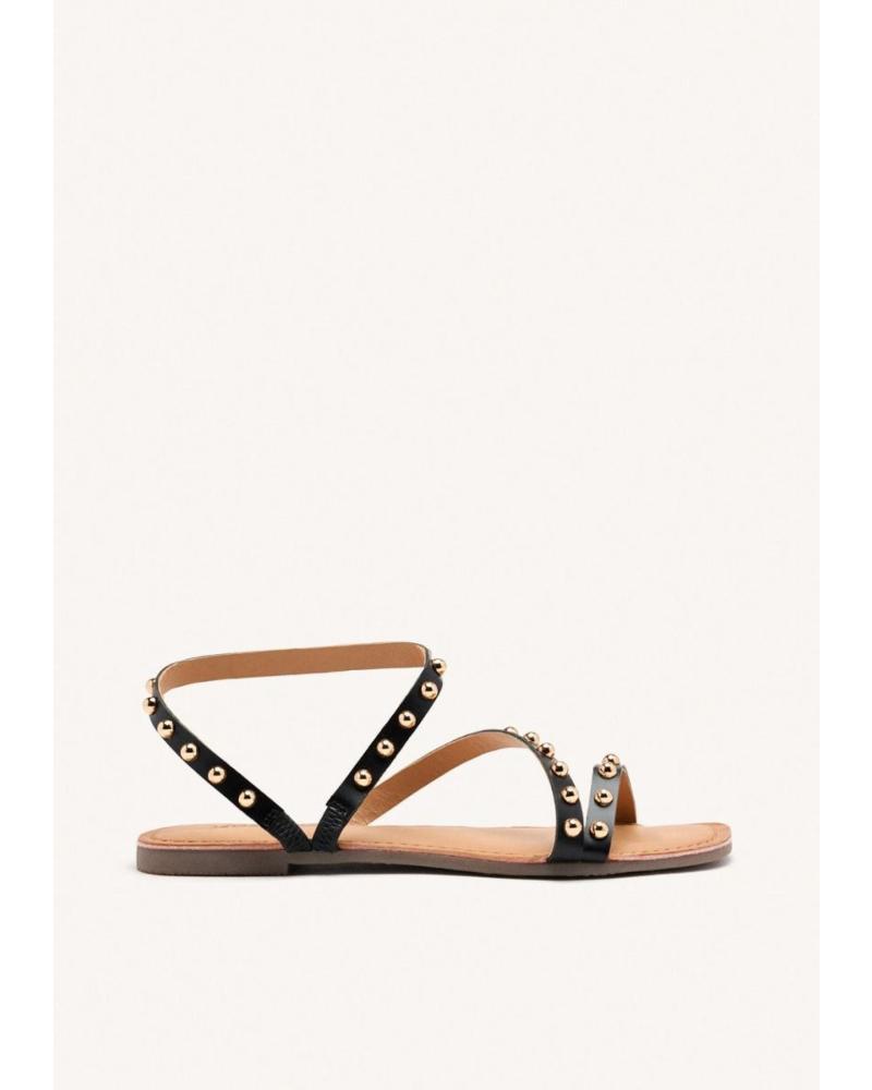 GIOSEPPO NECEDAH BLACK LEATHER SANDAL WITH STUDS - REF. 75077 NEGRO