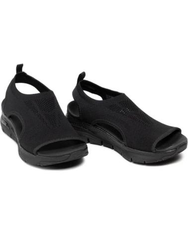 SKECHERS SANDALIAS PLANAS MUJER 119236 - NEGRO